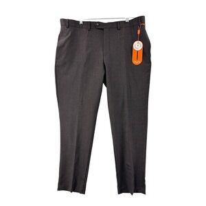 TALLIA Men's Brown Wool Blend Suit Trousers Pants Size 38W X 30L Natural Stretch